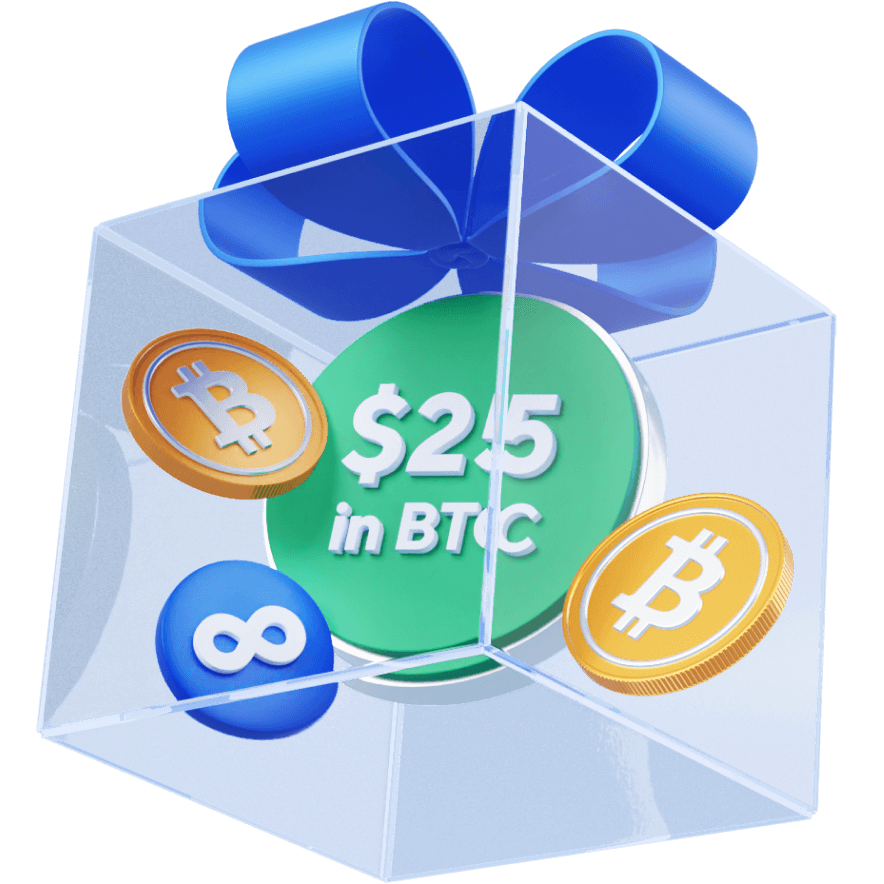Ganhe $25 em bitcoin